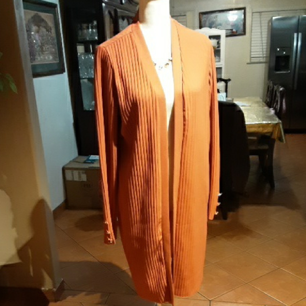 Orange Open-Front Women's Sweater